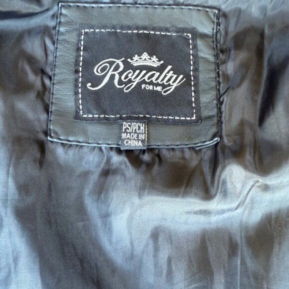 EUC Royalty for Me Vegan Leather Moto Jacket Black PS - Picture 6 of 6
